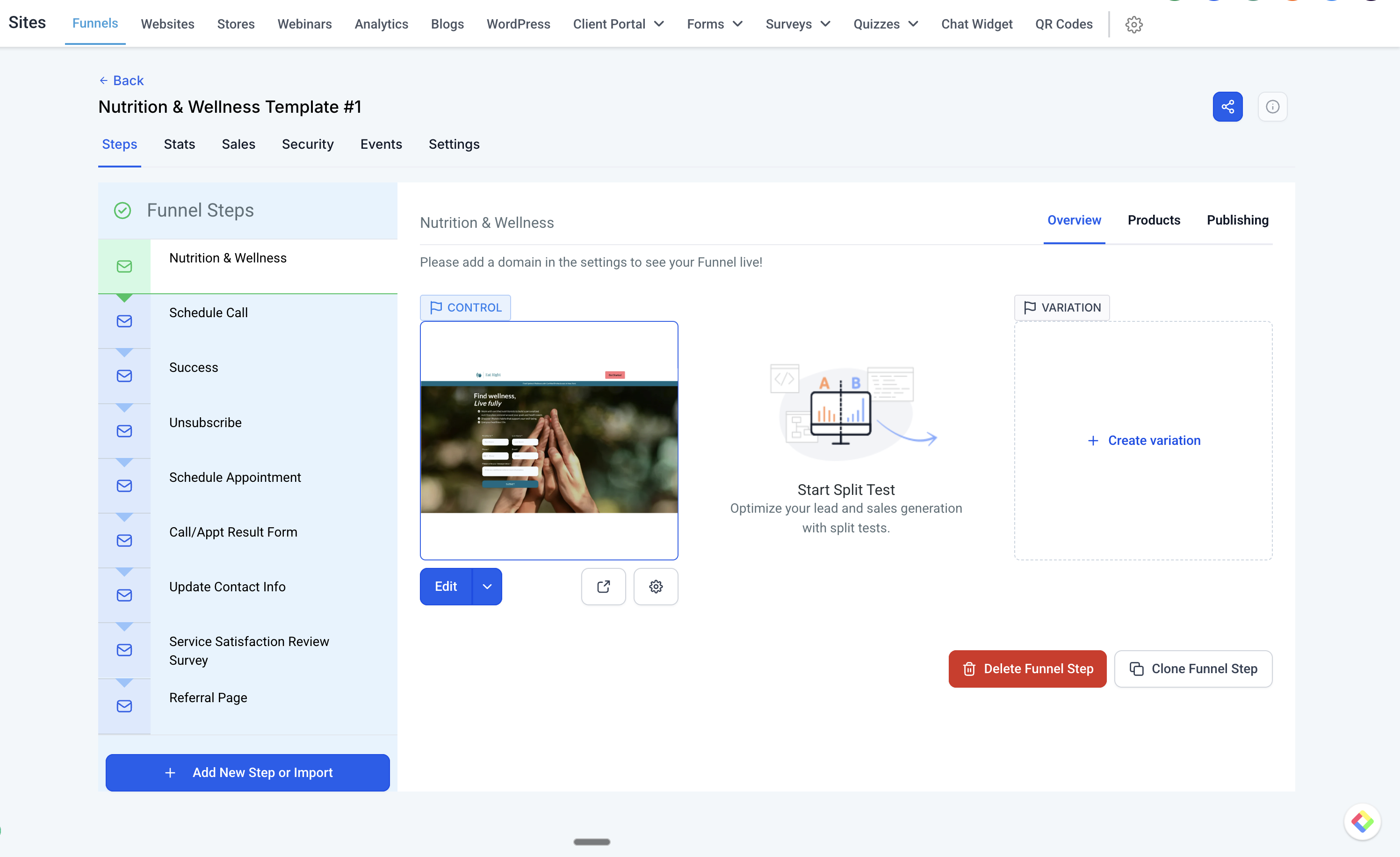 Powerful Funnel Builder - Vimly Platform Screenshot